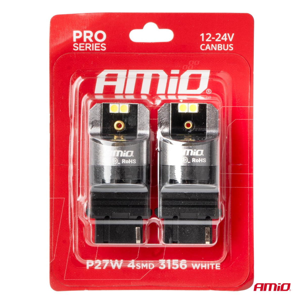 LED-polttimo CANBUS PRO 3156 P27W 4x3030 SMD valkoinen 12/24V CANBUS