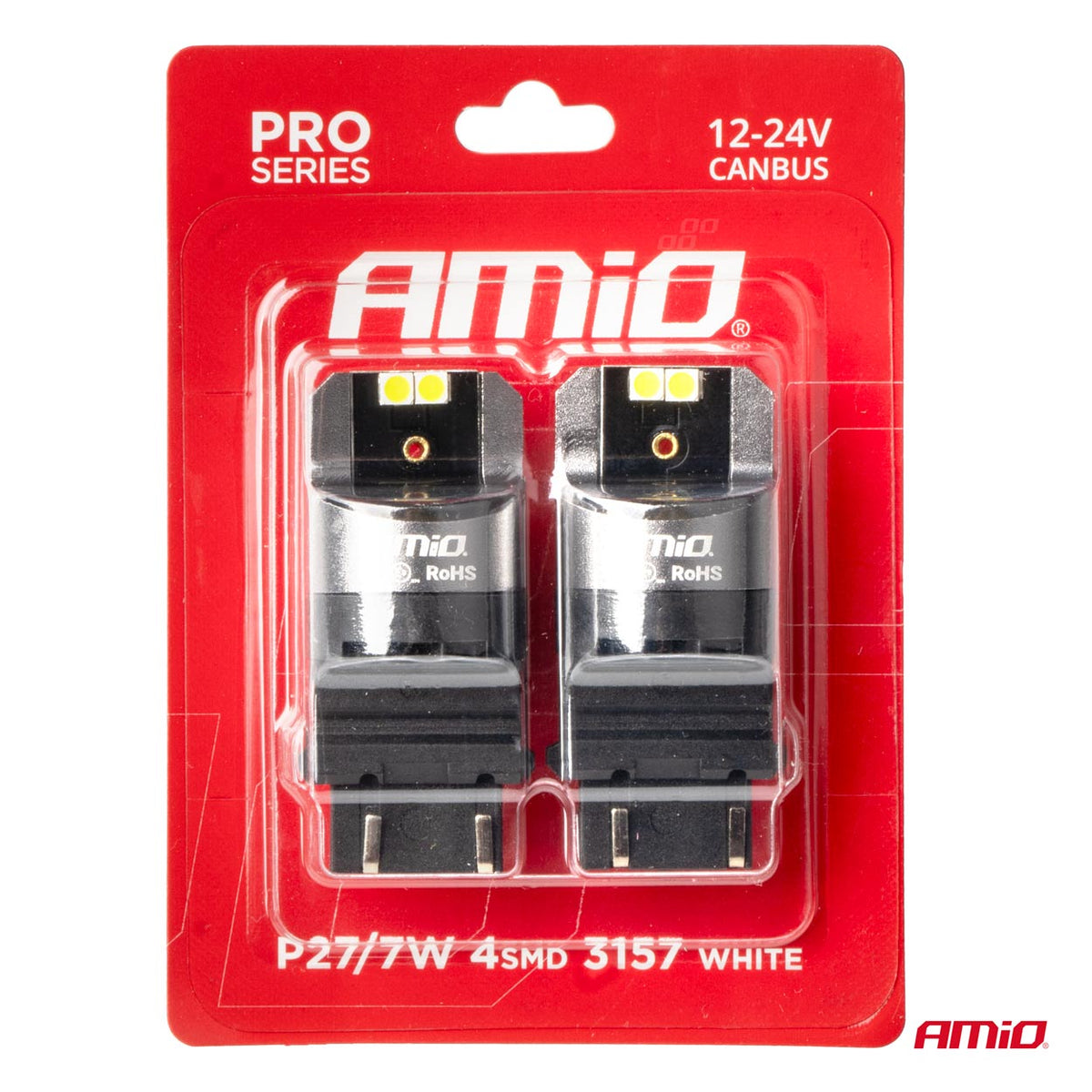 LED-polttimo CANBUS PRO 3157 P27/7W 4x3030 SMD valkoinen 12/24V CANBUS