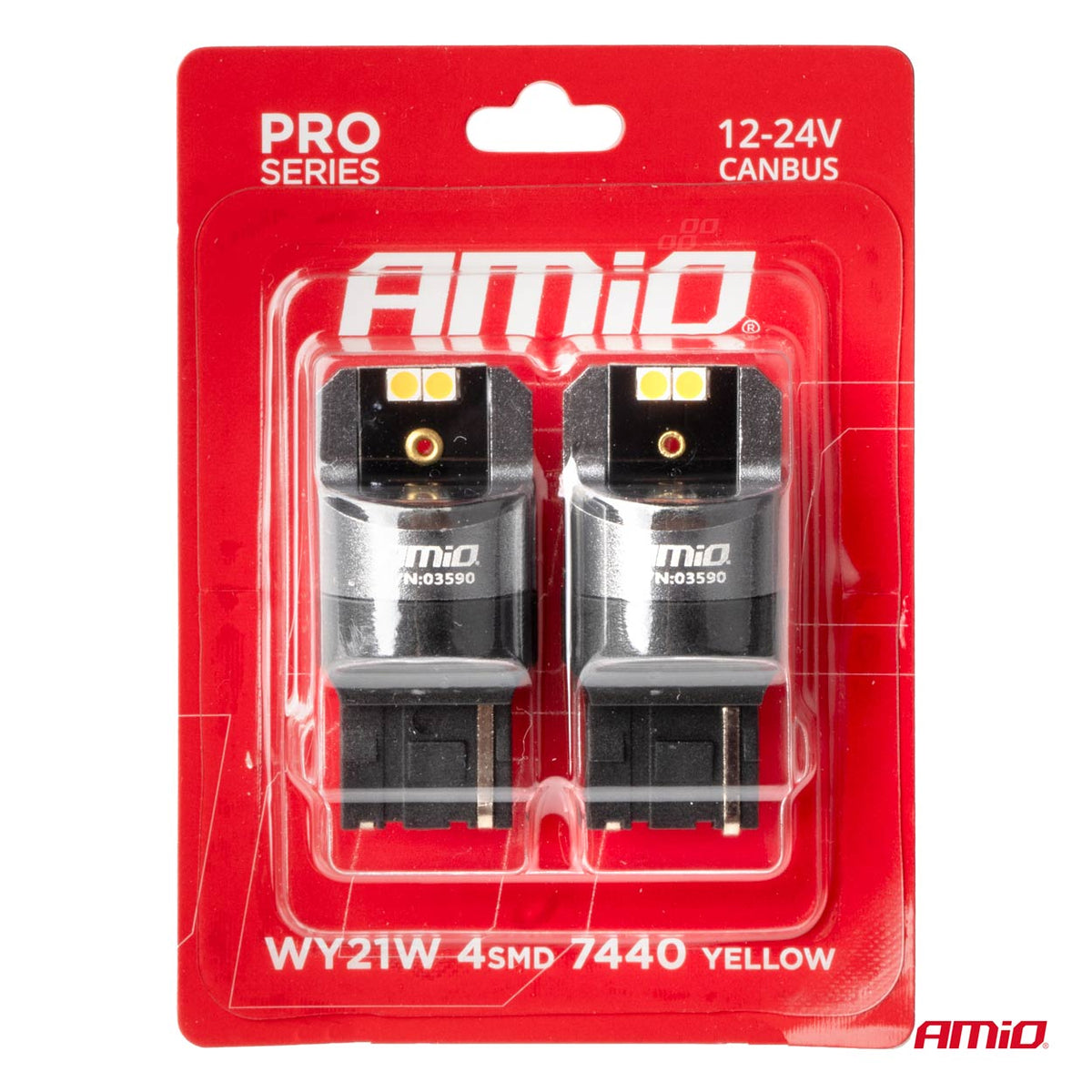 LED-polttimo CANBUS PRO 7440 WY21W 4x3030 SMD oranssi 12/24V CANBUS
