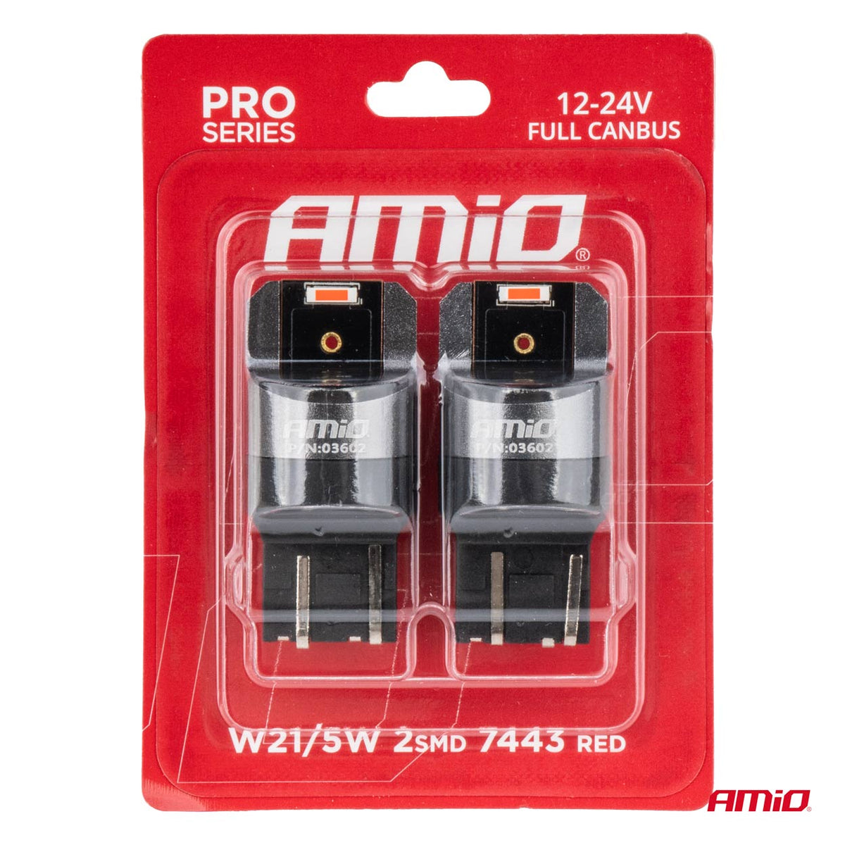 LED-polttimo W21/5W 2x1860 SMD punainen 12V/24V CANBUS PRO