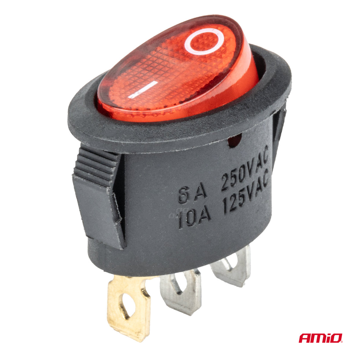 Soikea kytkin 12 V/230 V (punaisella valolla) BU01