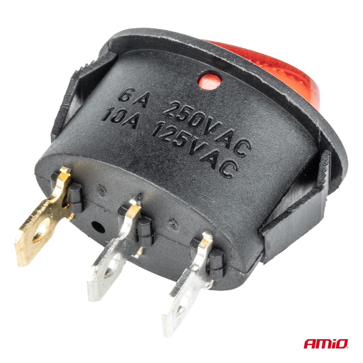 Soikea kytkin 12 V/230 V (punaisella valolla) BU01