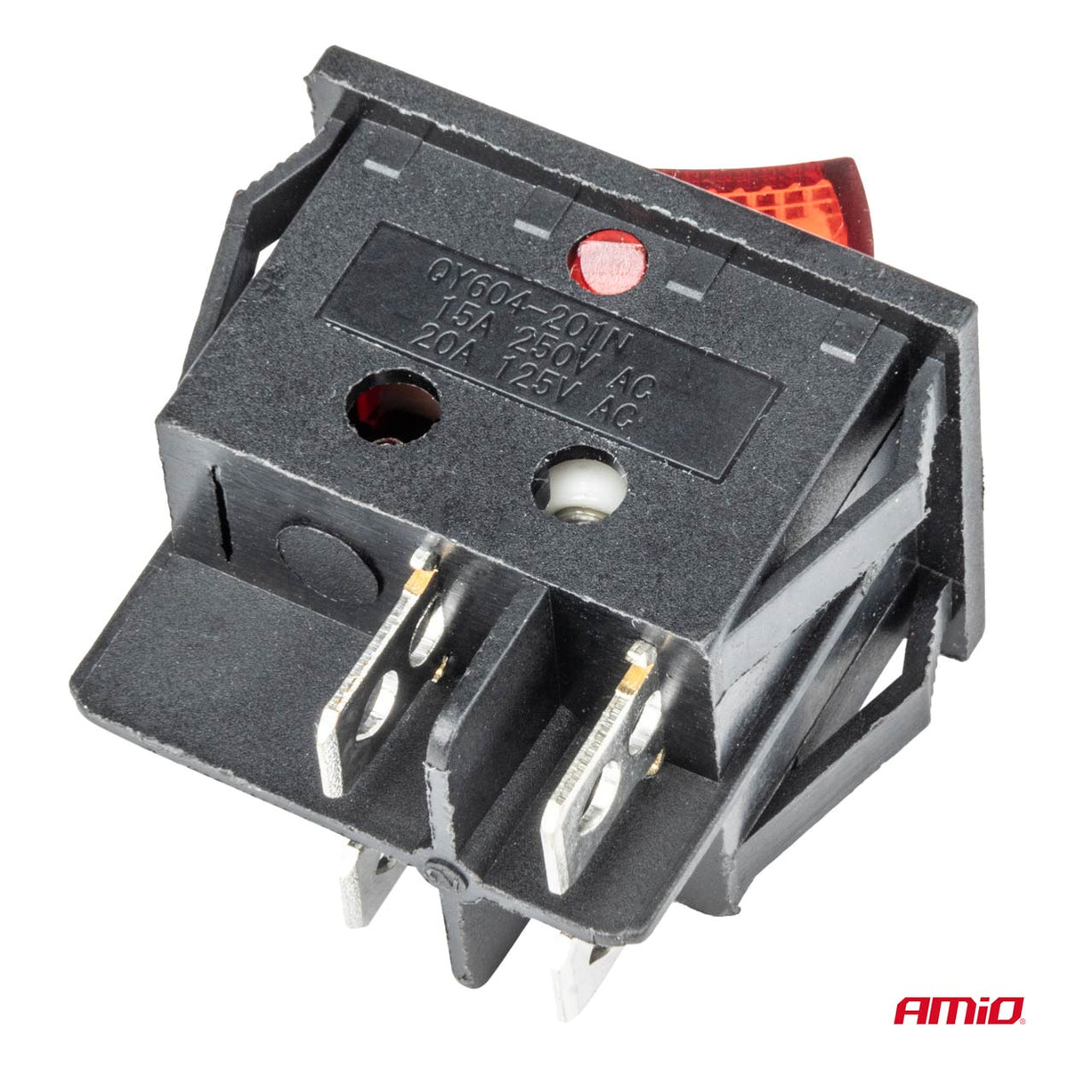 Suorakulmainen kytkin 12 V/230 V (punaisella valolla) BU02