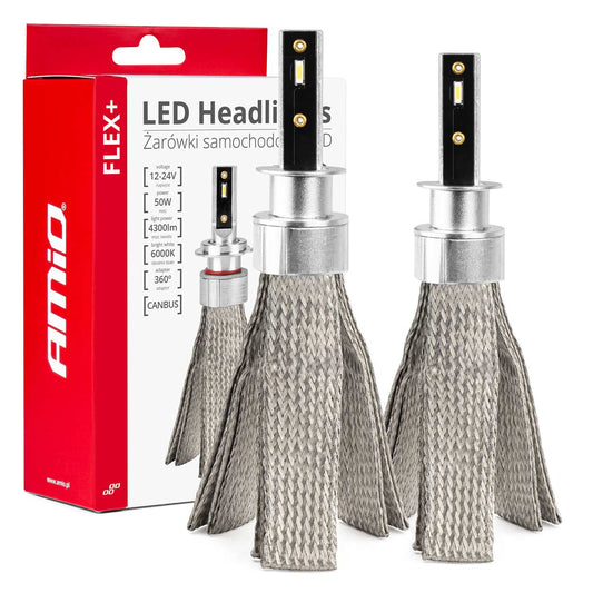 LED-ajovalot LED AMiO FLEX+ H1 canbus 6000K 12V 24V AMIO-03655