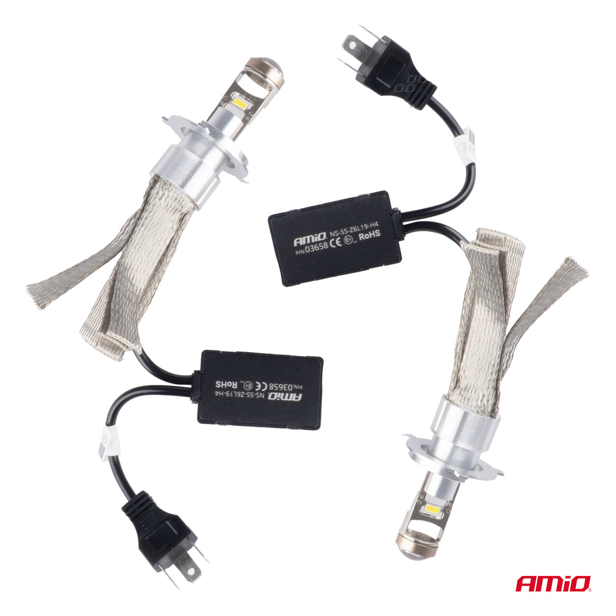 LED-autolamppu FLEX+ -sarja H4 linssi 12V 24V 6000K Canbus AMIO-03658