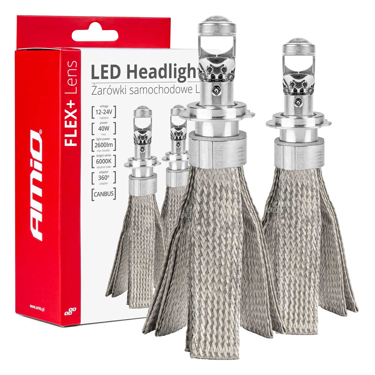 LED-ajovalot H7 FLEX+ Linssisarja AMiO-03660