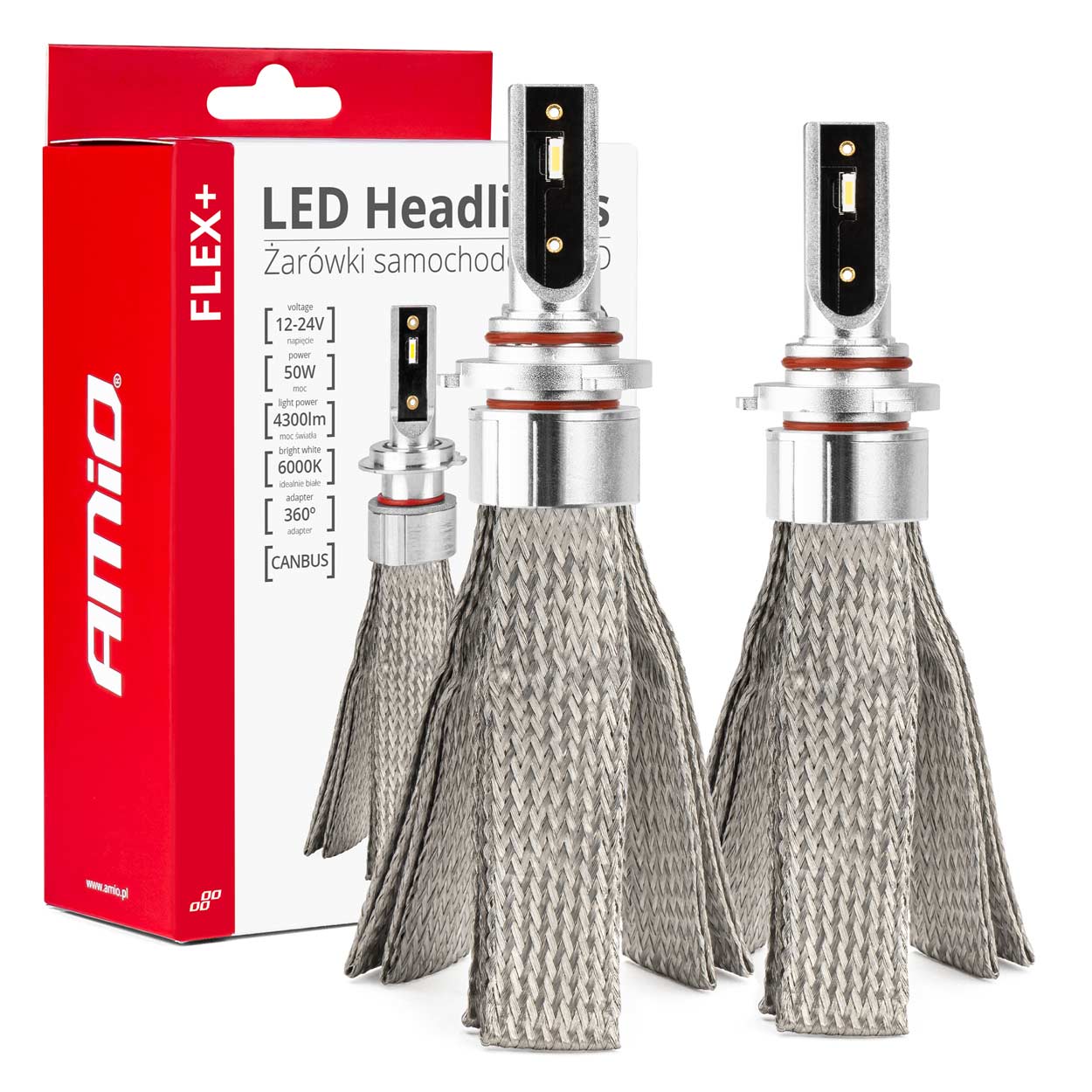 LED-ajovalot LED AMiO FLEX+ HB4 canbus 6000K 12V 24V AMIO-03665