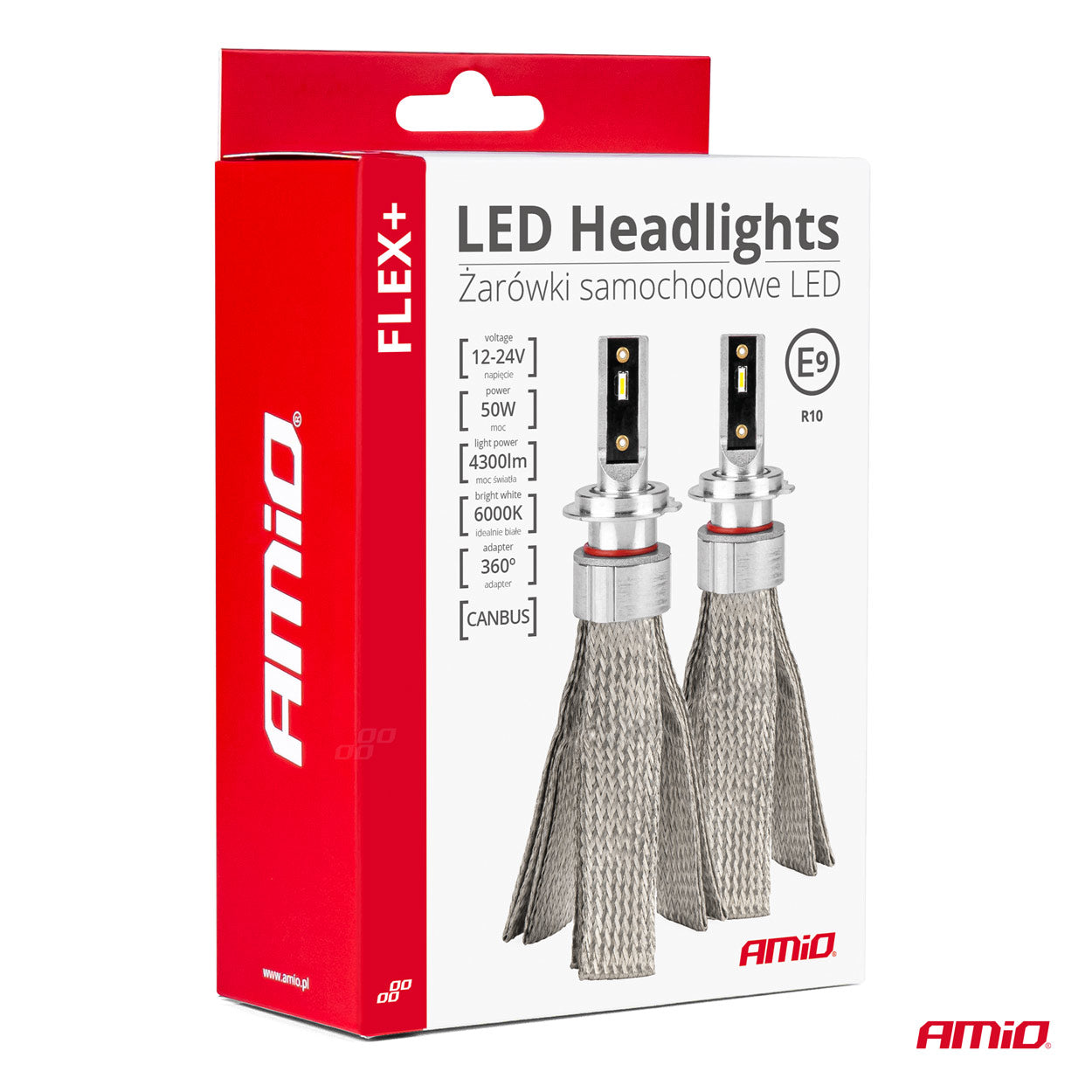 LED-ajovalot LED AMiO FLEX+ HB4 canbus 6000K 12V 24V AMIO-03665