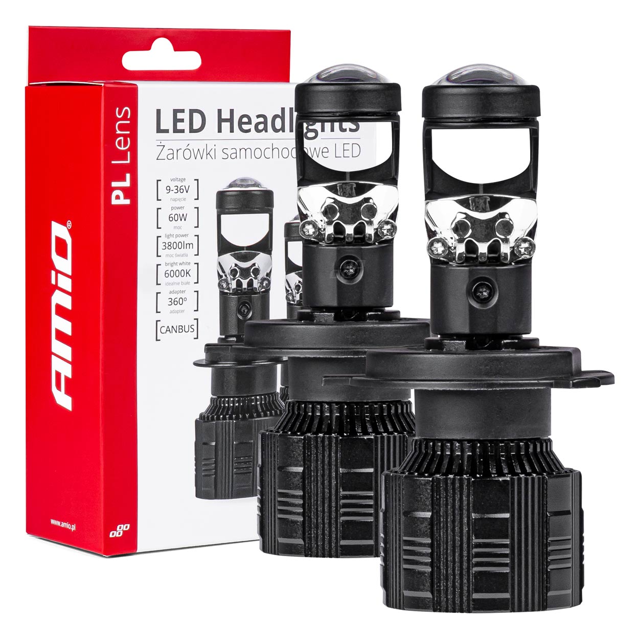 LED-ajovalot H4 PL Lens -sarja AMIO-03667