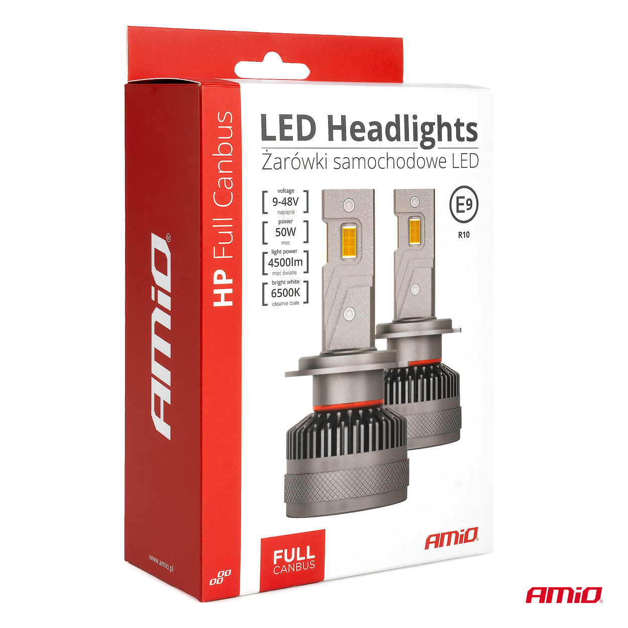 LED-ajovalot LED AMiO LED HP Full Canbus H3 12V 24v 6500k AMIO-03672