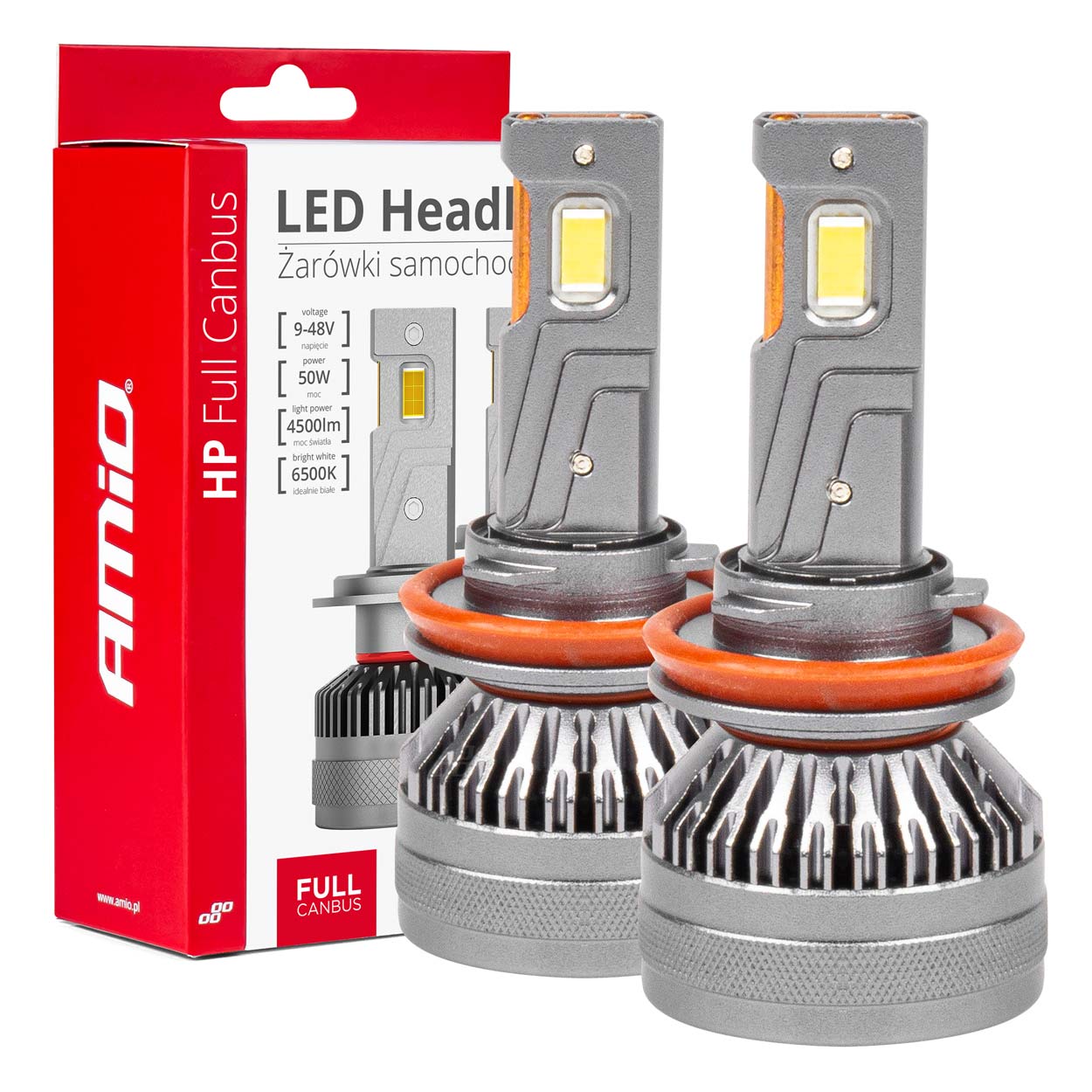 LED-ajovalot H8/H9/H11/H16 HP-sarja Full Canbus AMIO-03677
