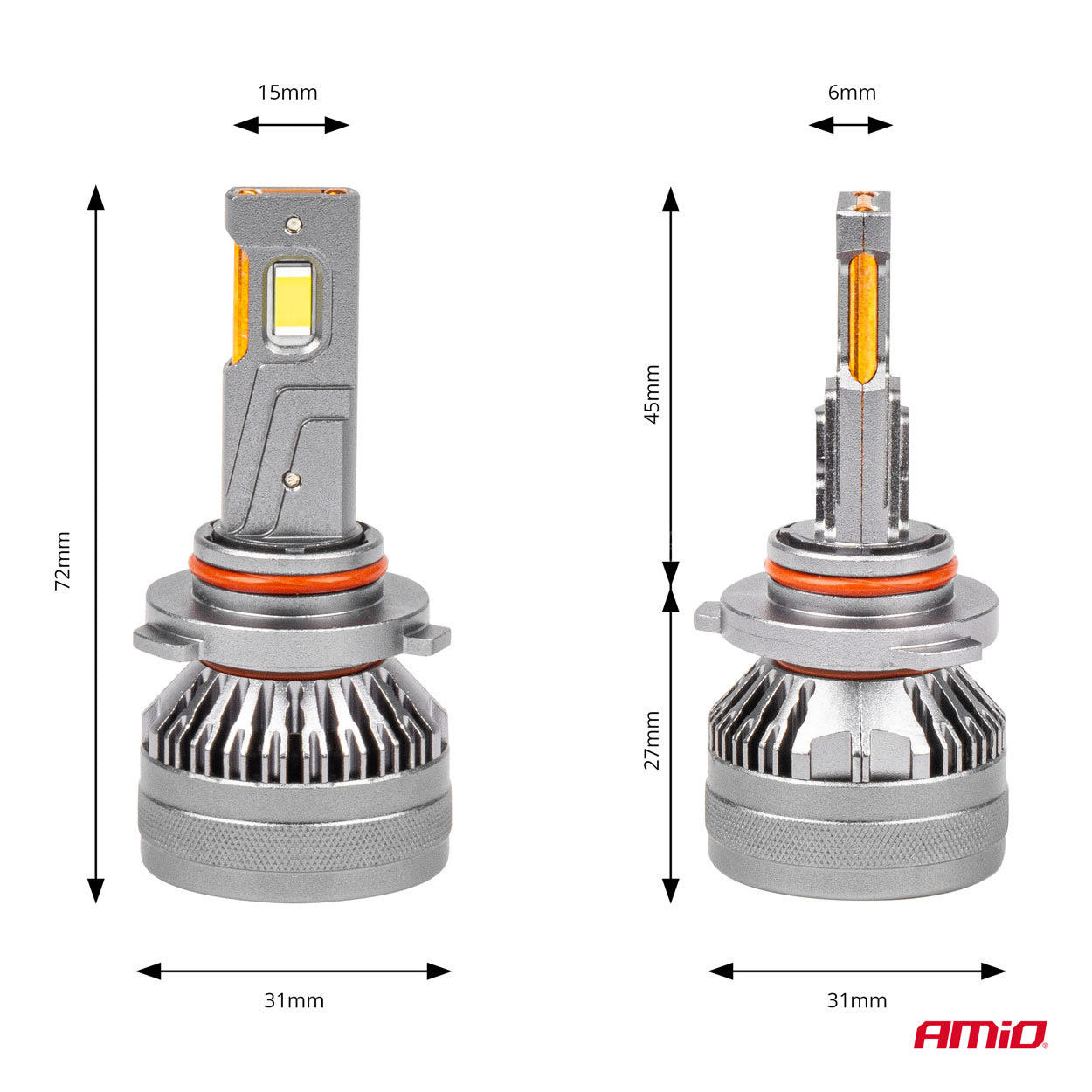 LED-ajovalot HB4 9006 HP-sarja Full Canbus AMIO-03679