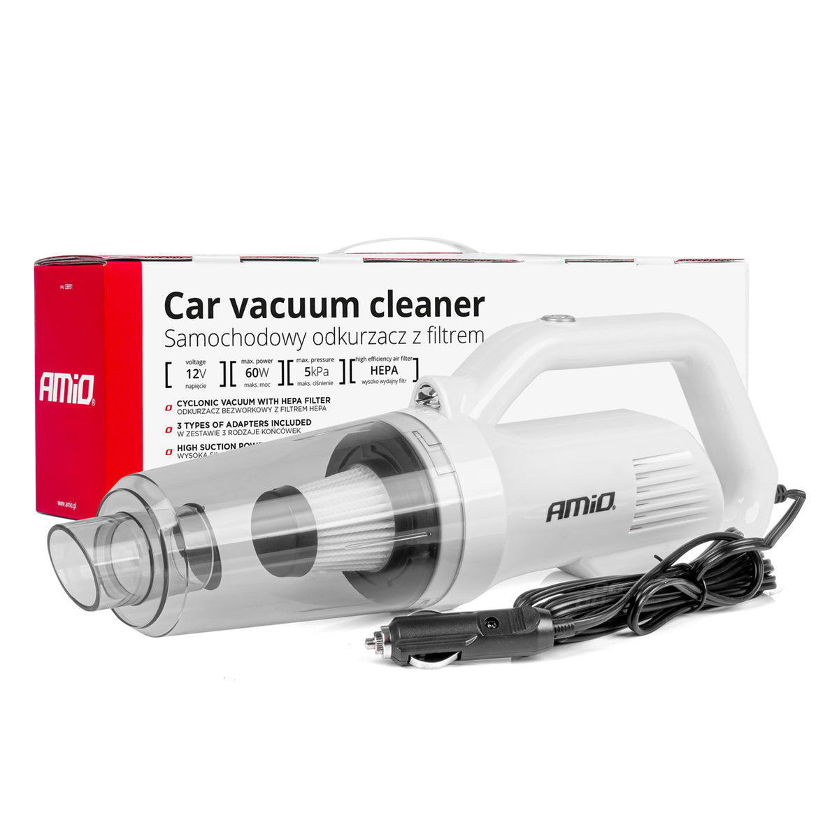 Autopölynimuri 12 V 60 W HEPA 5 kPa