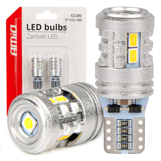 LED-polttimot T10 W5W 6x3020 + 1x3030 SMD valkoinen 12V/24V
