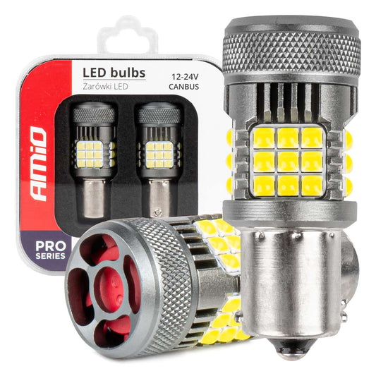 LED CANBUS -polttimot PRO-sarja 1156 BA15S P21W R10W R5W 36x3030 SMD tuulettimella valkoinen 12V/24V