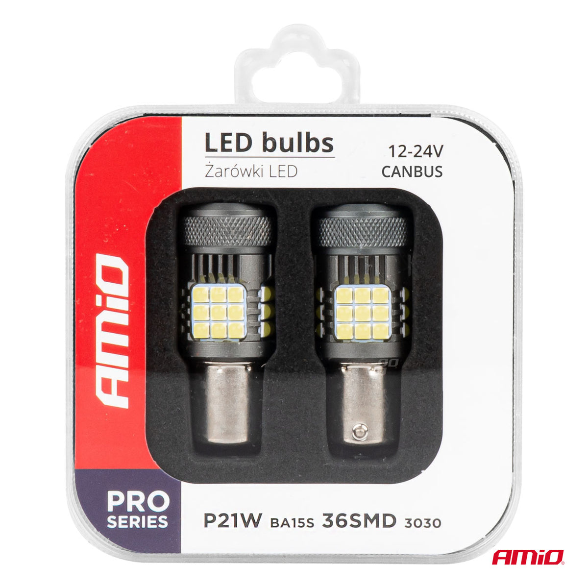 LED CANBUS -polttimot PRO-sarja 1156 BA15S P21W R10W R5W 36x3030 SMD tuulettimella valkoinen 12V/24V