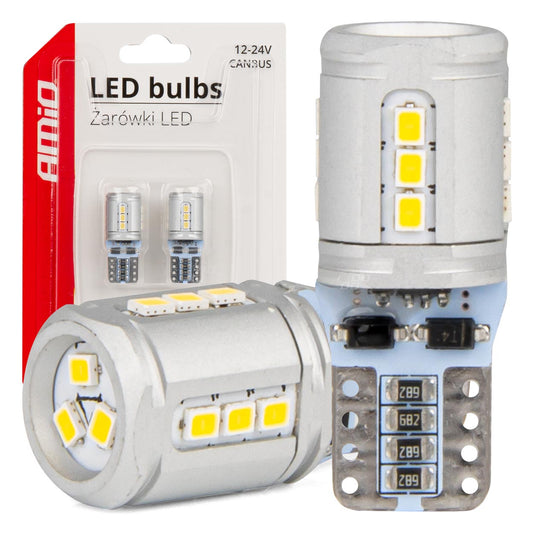 LED-polttimo T10e W5W 15x2016 SMD valkoinen 12V/24V CANBUS