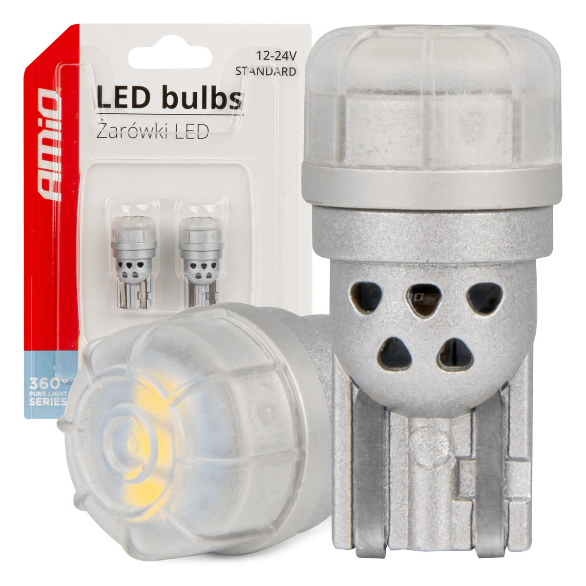 LED-polttimo CANBUS 360 Pure Light T10 W5W 3x3020 SMD valkoinen 12/24V
