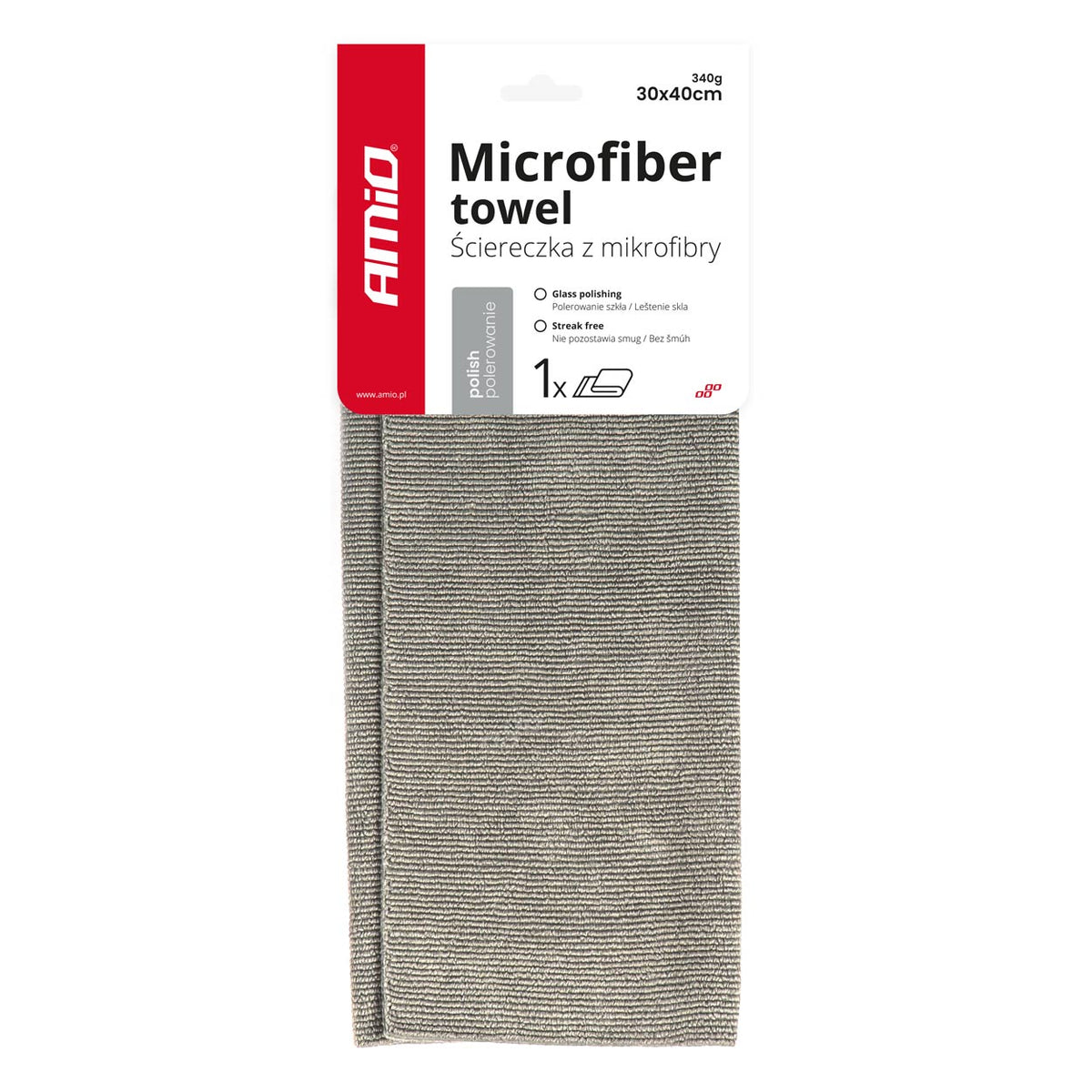 Mikrokuituliina 30x40cm 340g AMIO-03741