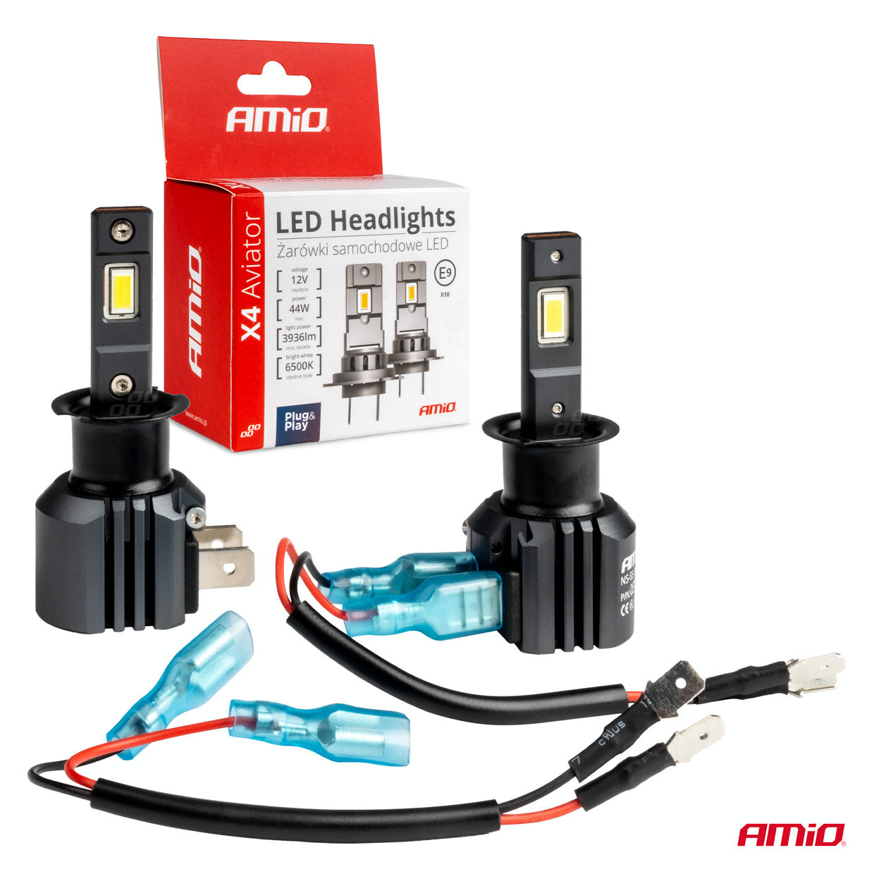 LED-ajovalot X4-sarja AVIATOR H3 6500K max 44W AMIO-03762