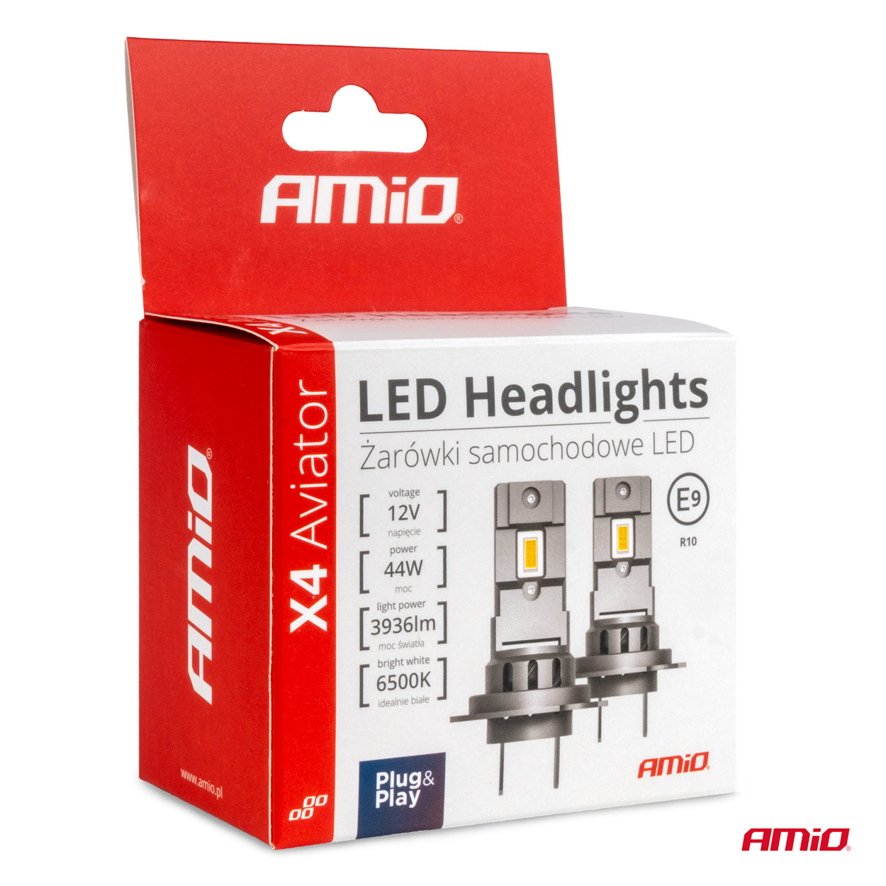 LED-ajovalot X4 -sarja AVIATOR H7/H18 6500K max 44W AMIO-03764