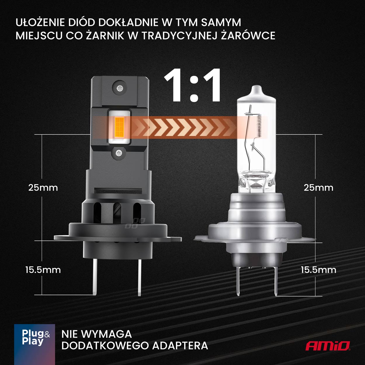 LED-ajovalot X4 -sarja AVIATOR H7/H18 6500K max 44W AMIO-03764