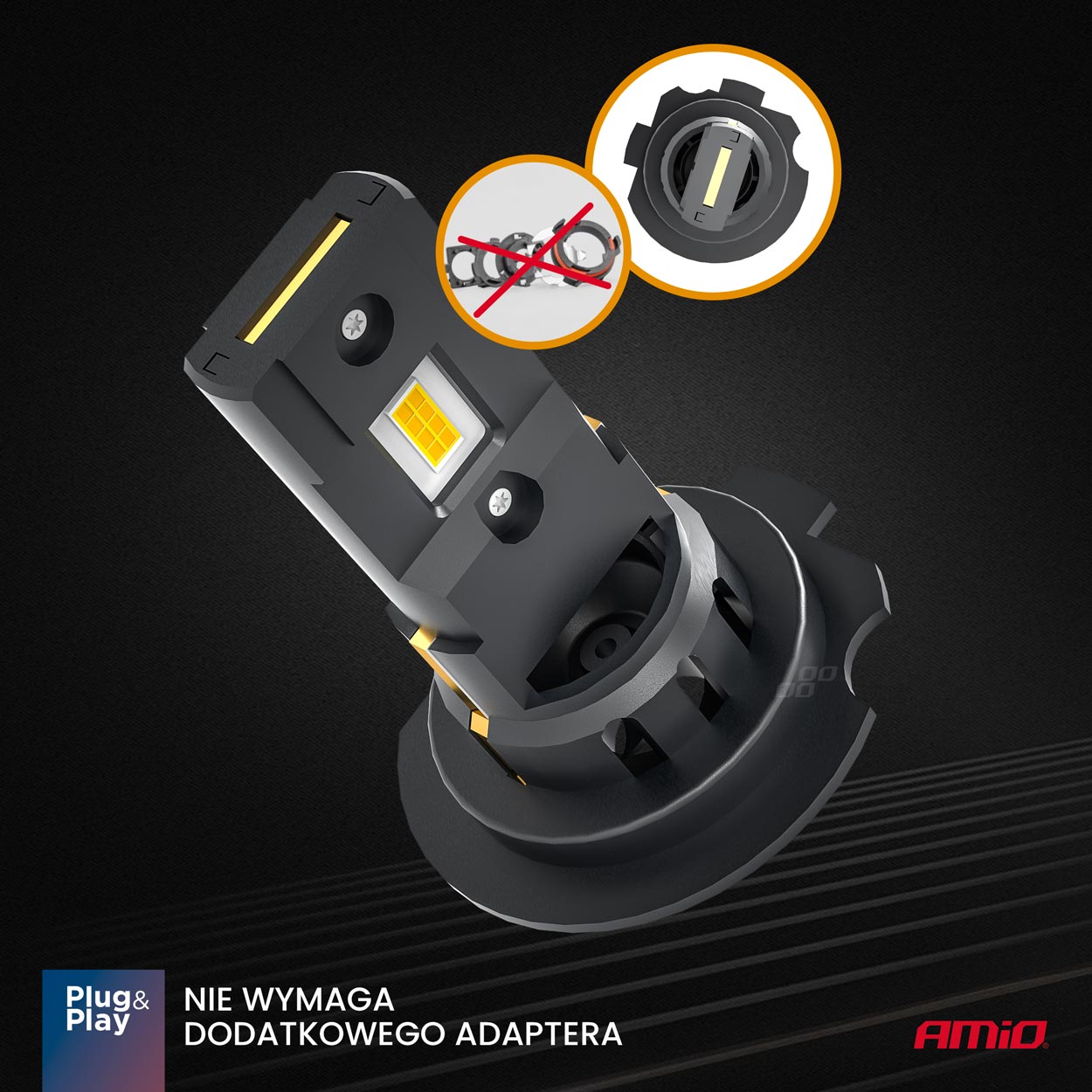 LED-ajovalot X4 -sarja AVIATOR H7/H18 6500K max 44W AMIO-03764