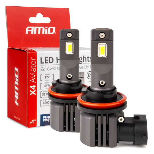 LED-ajovalot X4-sarja AVIATOR H8/H9/H11/H16 6500K max 44W AMIO-03765