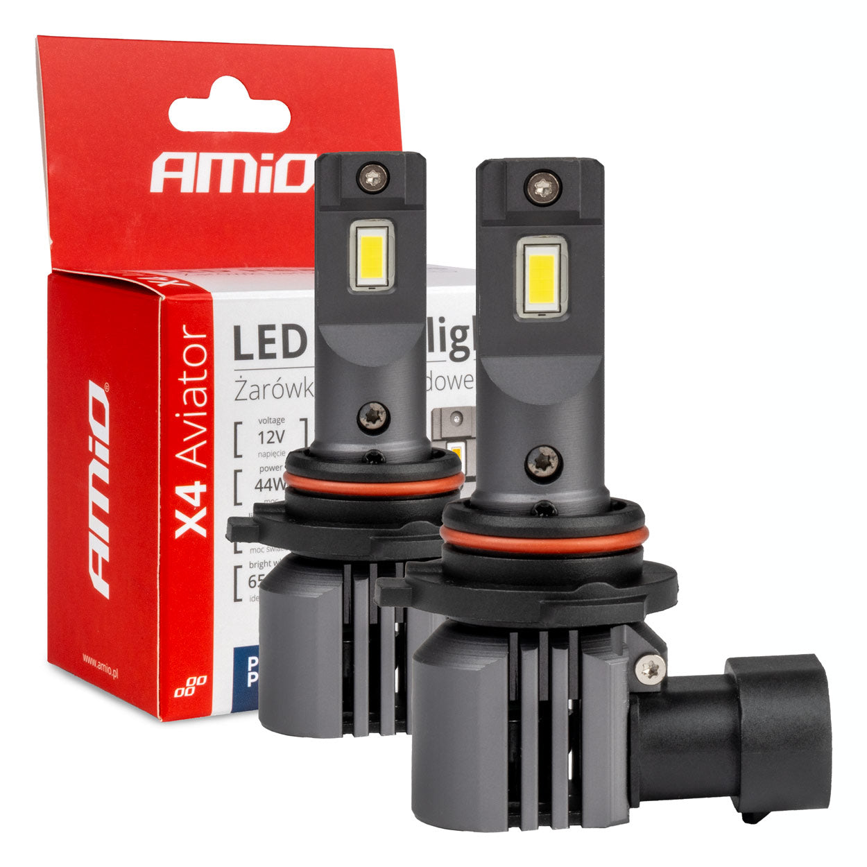 LED-ajovalot X4-sarja AVIATOR HB4 9006 6500K max 44W AMIO-03767