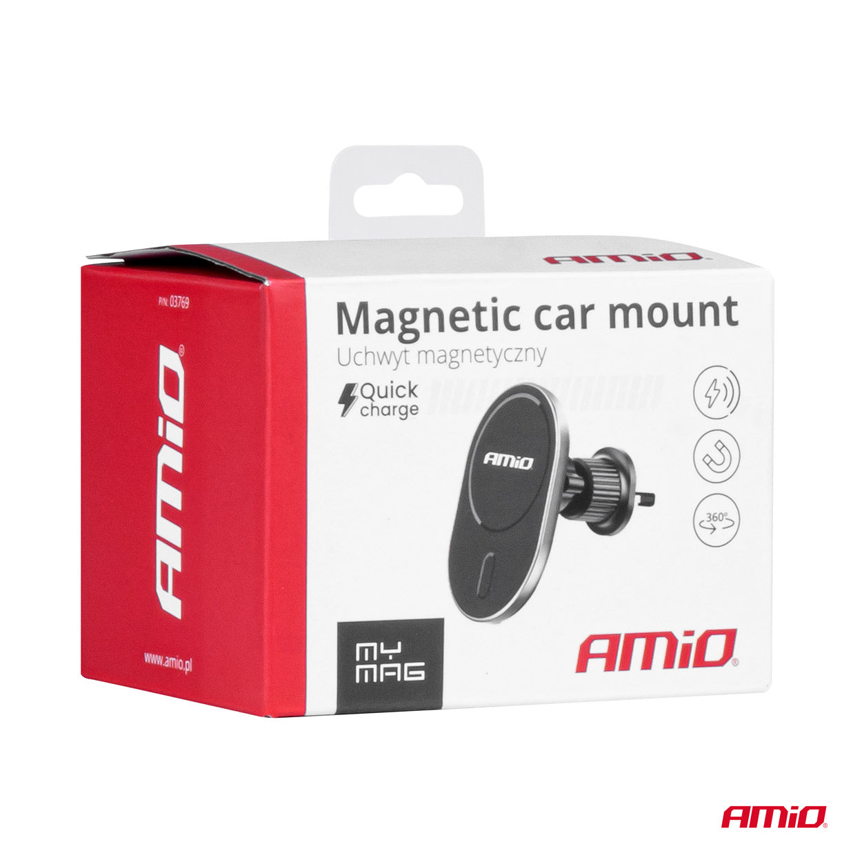 Magneettinen auton puhelinpidike jäähdyttimen eteen My Mag 15W AMIO-03769