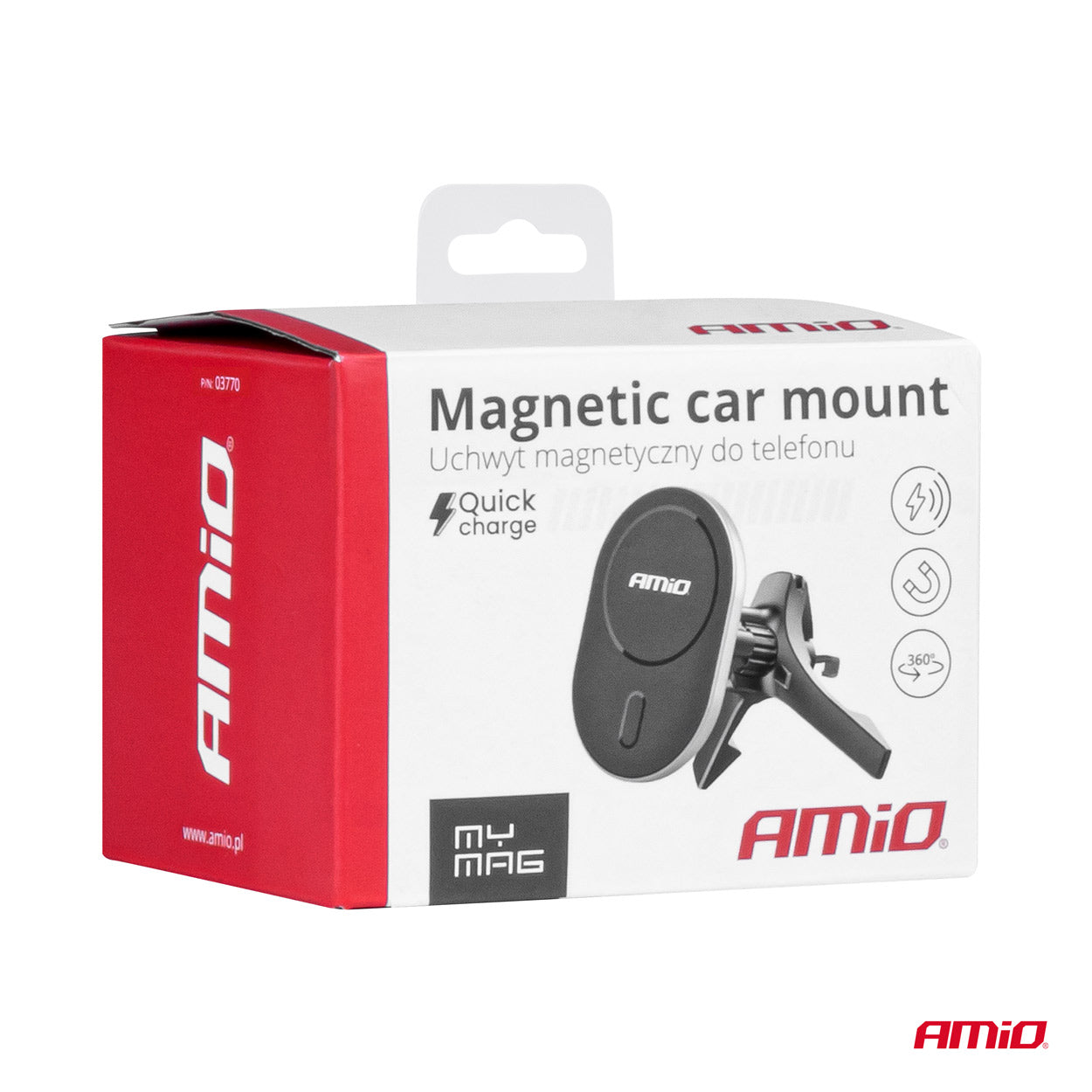 Magneettinen auton puhelinpidike jäähdyttimen ilmanottoaukkoon My Mag 15W AMIO-03770