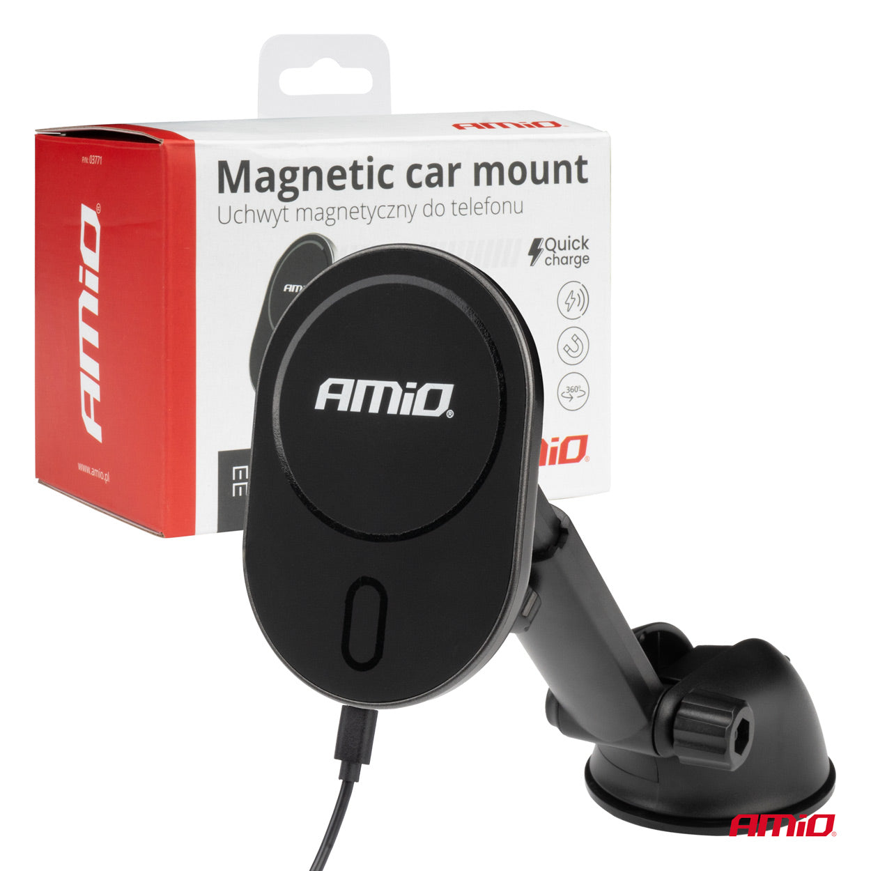 Imukuppikiinnitys puhelimen laturilla My Mag 15W AMIO-03771