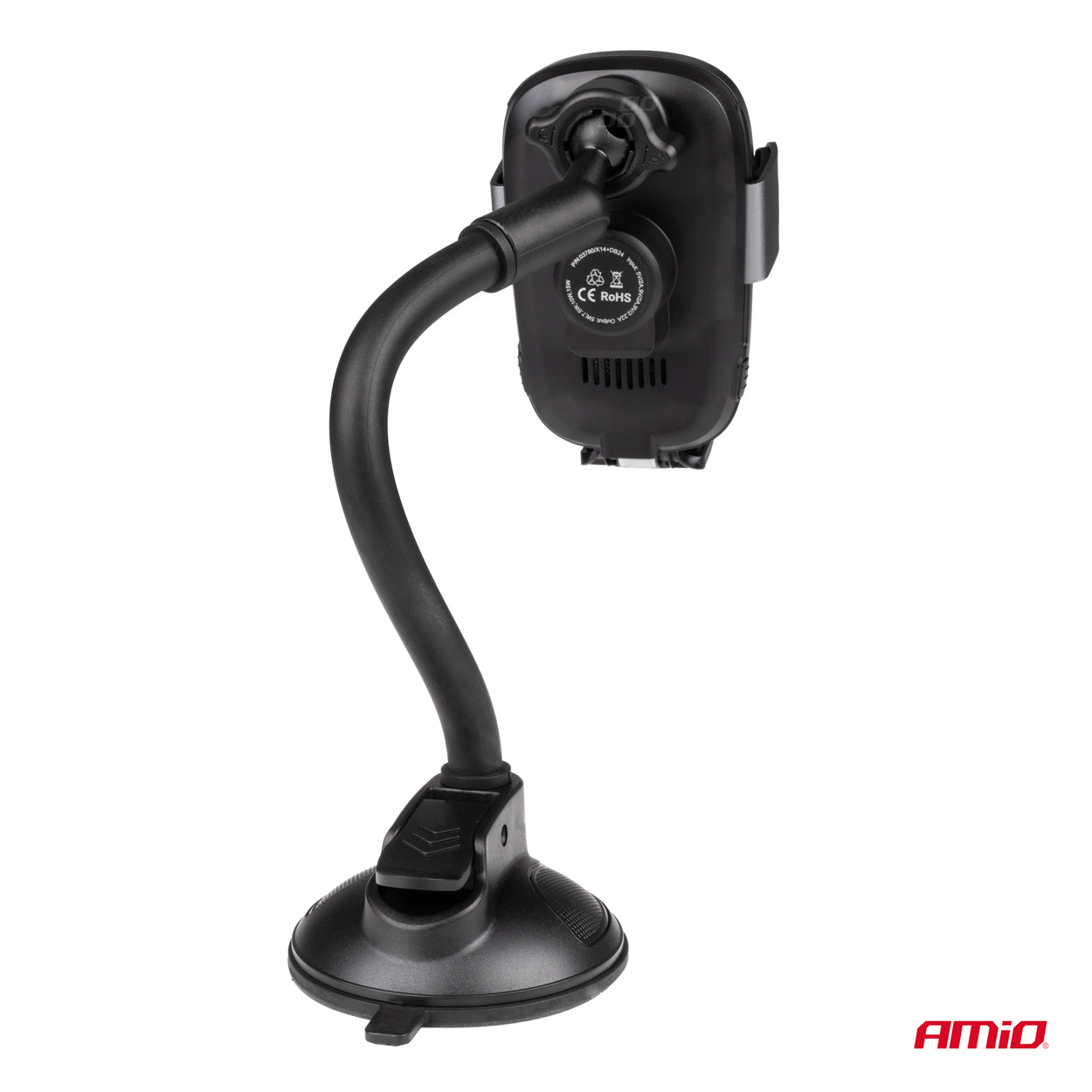 Imukuppikiinnitteinen puhelinteline langattomalla laturilla 15W AMIO-03780