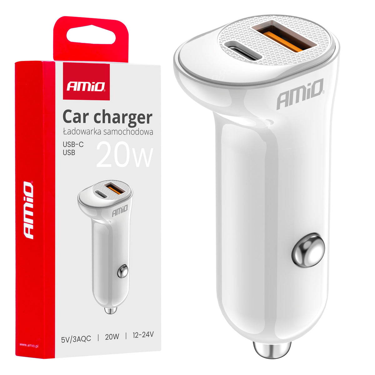 Autolaturi USB-A + USB-C 20 W 12/24 V