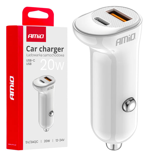 Autolaturi USB-A + USB-C 20 W 12/24 V