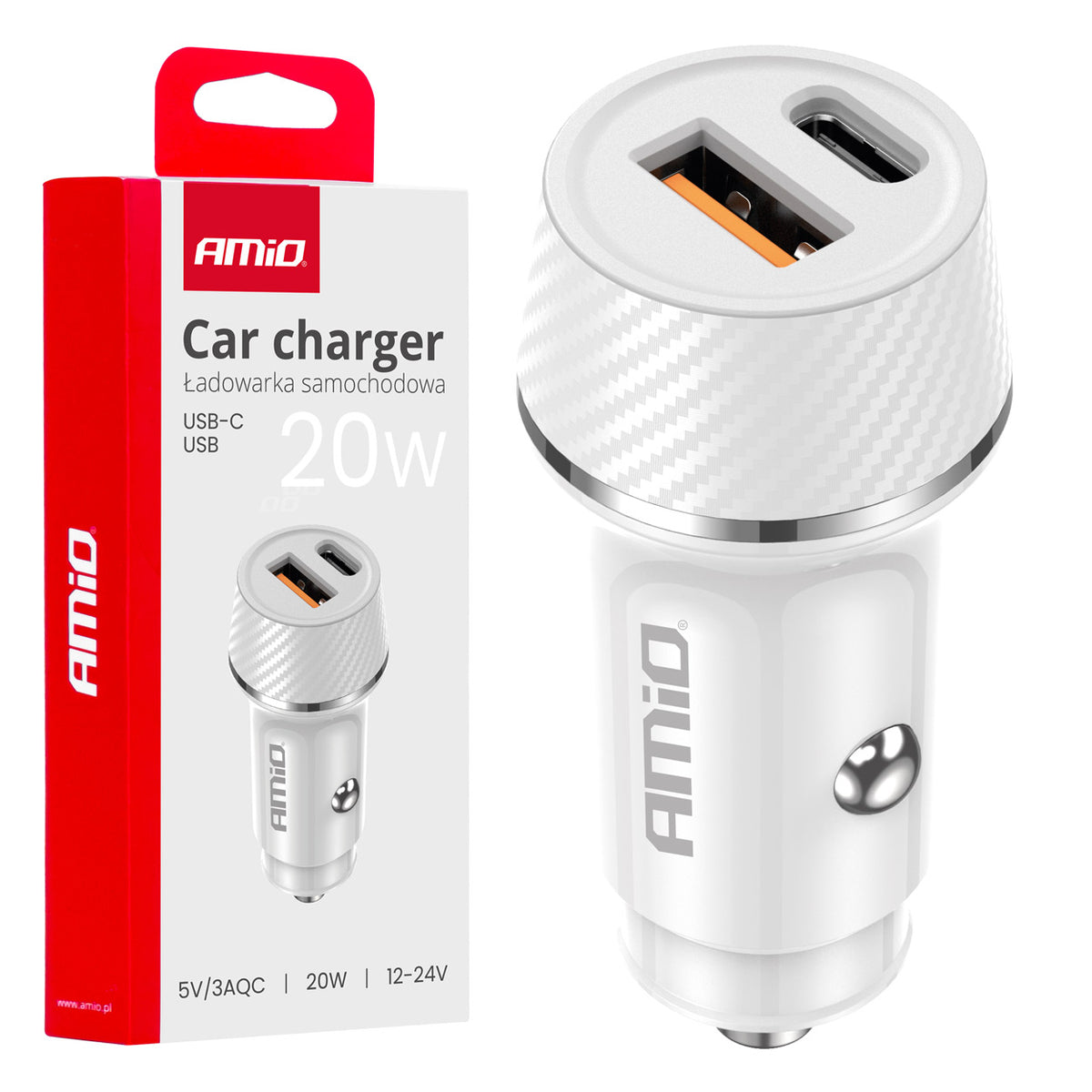 Autolaturi USB-A + USB-C 20 W 12/24 V
