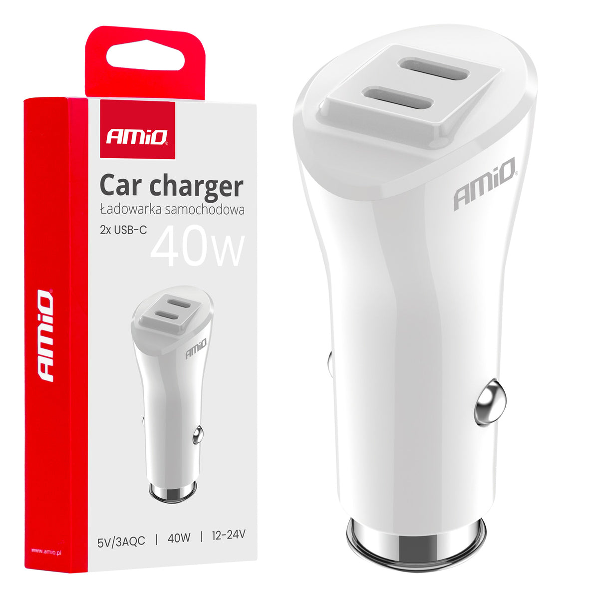 Autolaturi 2xUSB-C 40 W 12/24 V
