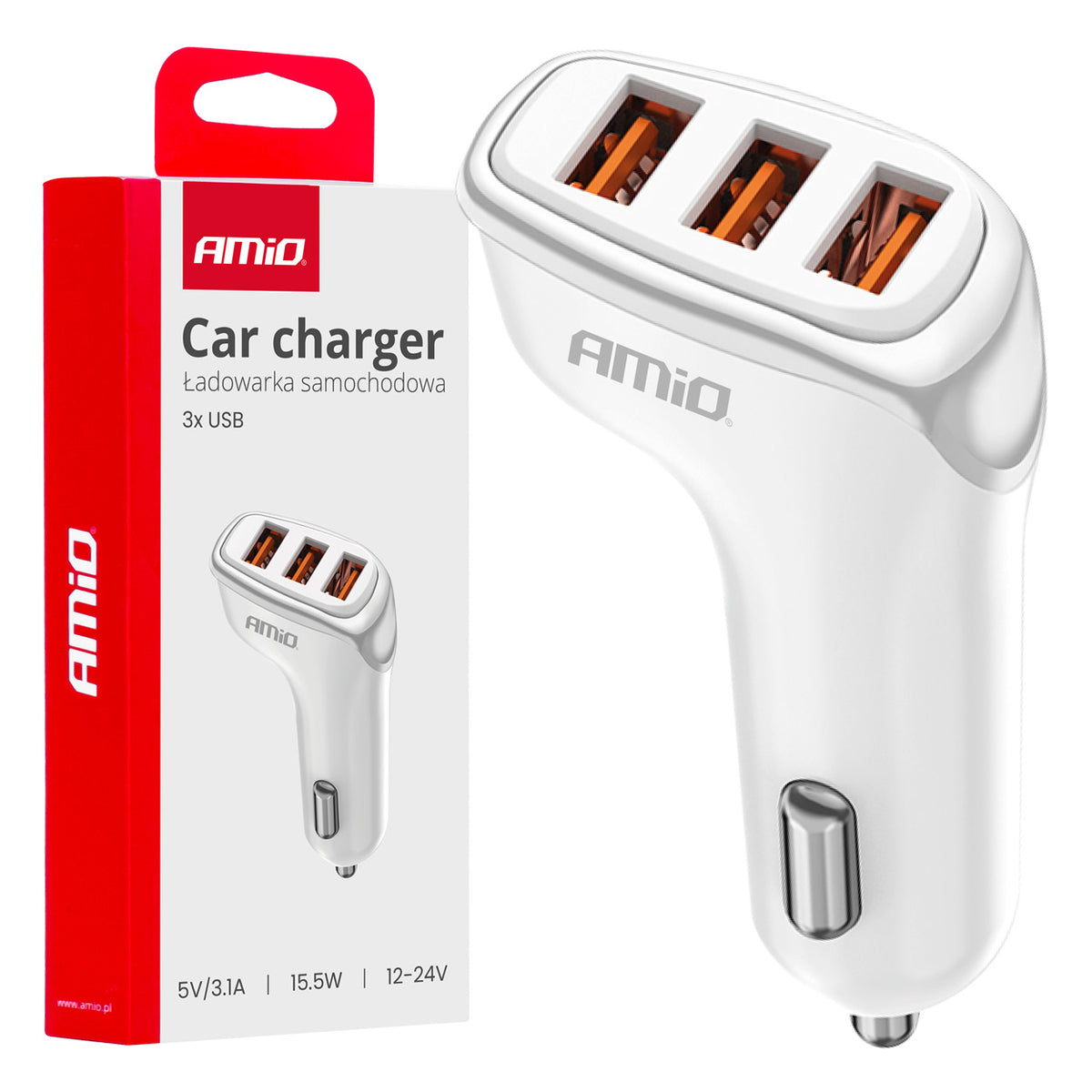 Autolaturi 3x USB-A 3.1A 12/24 V