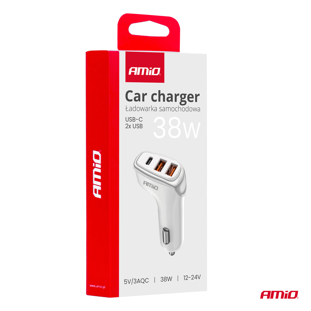 Autolaturi 2x USB-A + USB-C 38 W 12/24 V