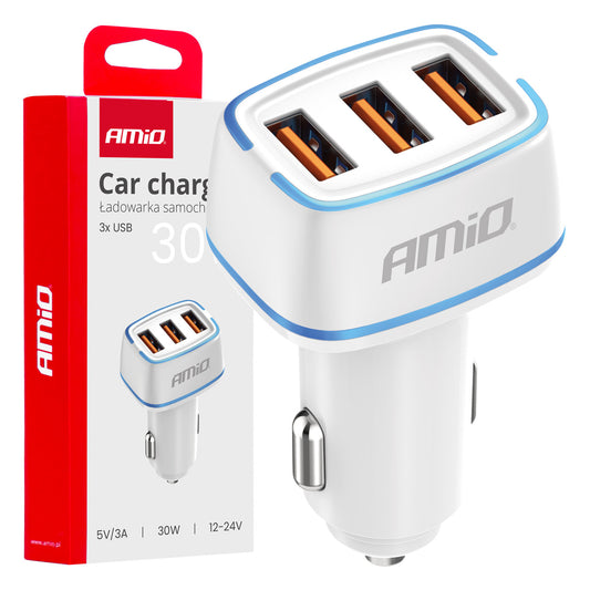 Autolaturi 3x USB-A 30 W 12/24 V