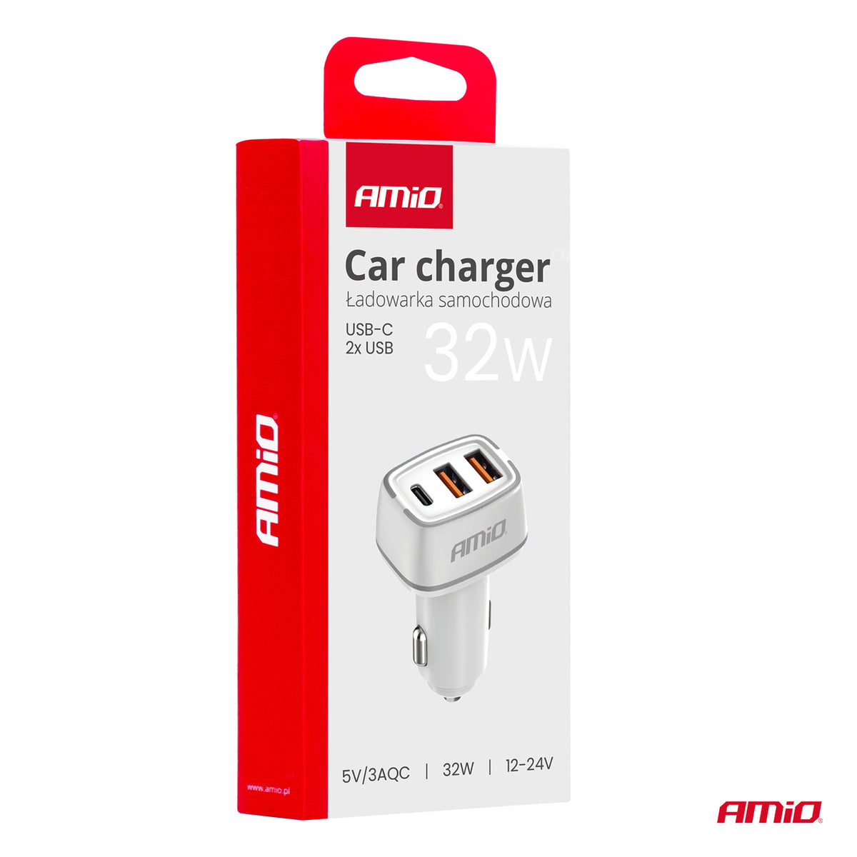 Autolaturi 2x USB-A + USB-C 32 W 12/24 V