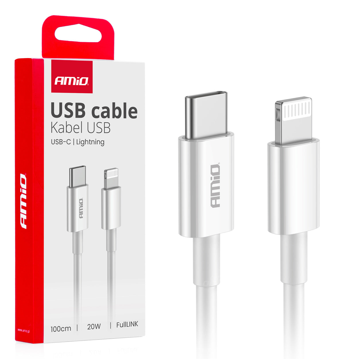 Cafule 'USB-C zu Lightning Kabel 20W 100cm FullLINK AMIO-03898