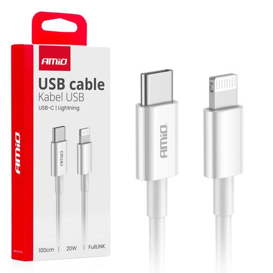 Cafule 'USB-C zu Lightning Kabel 20W 100cm FullLINK AMIO-03898
