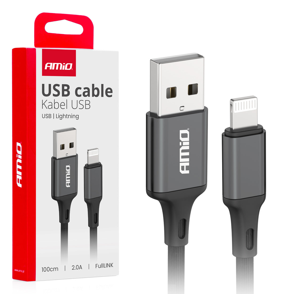 Cafule USB - Lightning 2A 100cm FullLINK AMIO-03901