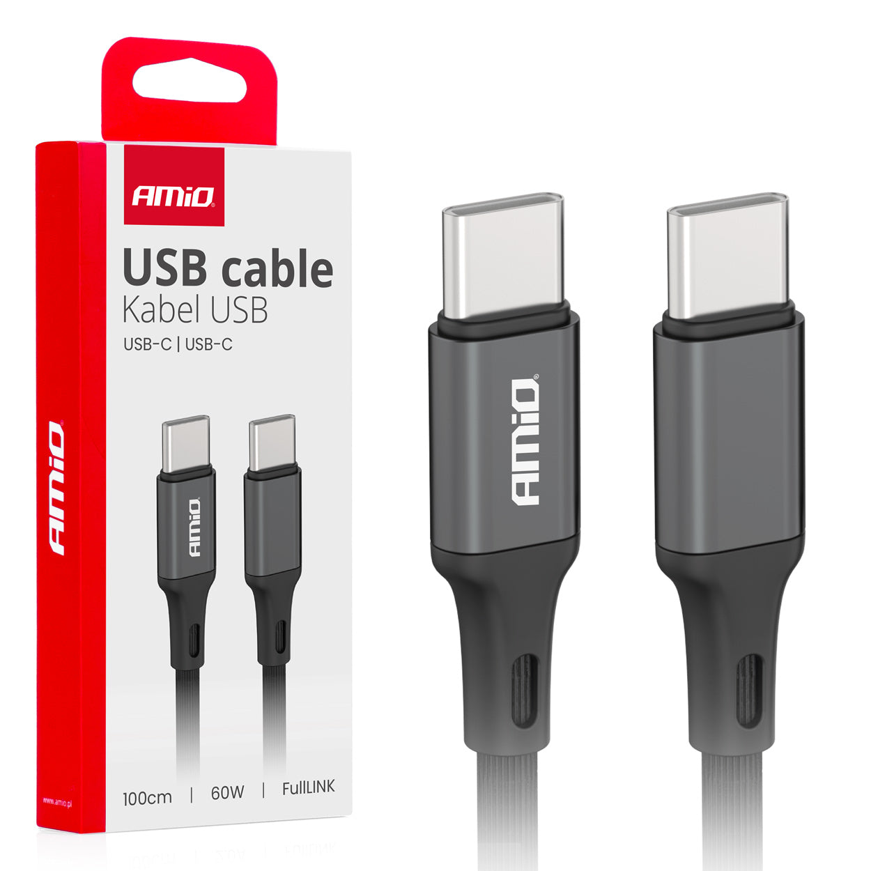 Cafule 'USB-C to USB-C Cable 60W 100cm FullLINK AMIO-03902