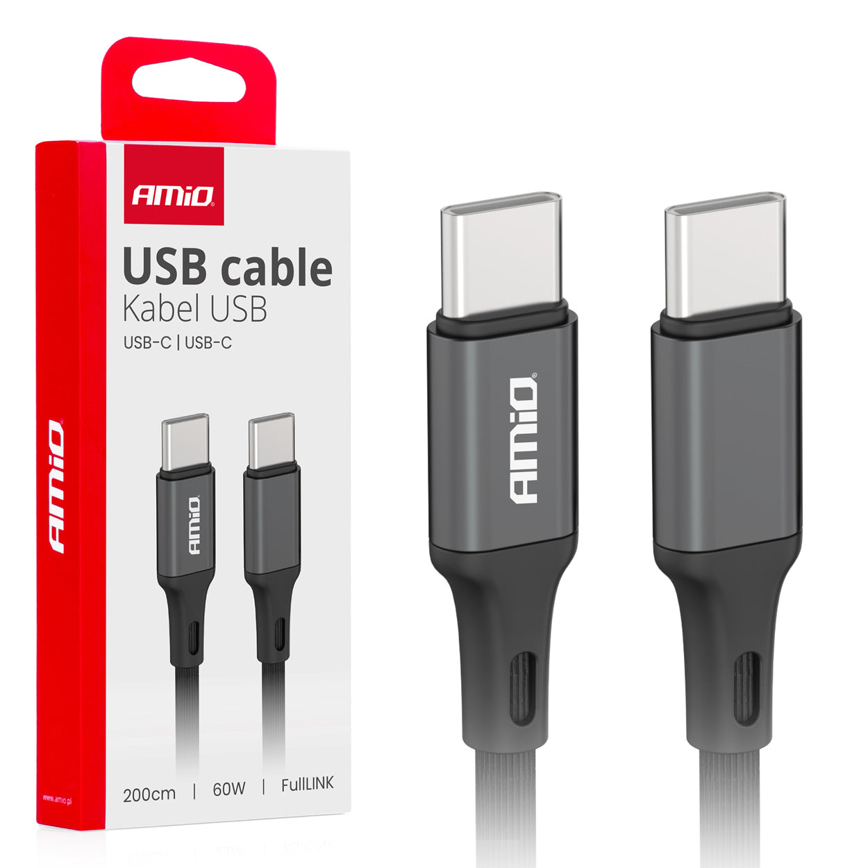 Cafule 'USB-C to USB-C Cable 60W 200cm FullLINK AMIO-03903