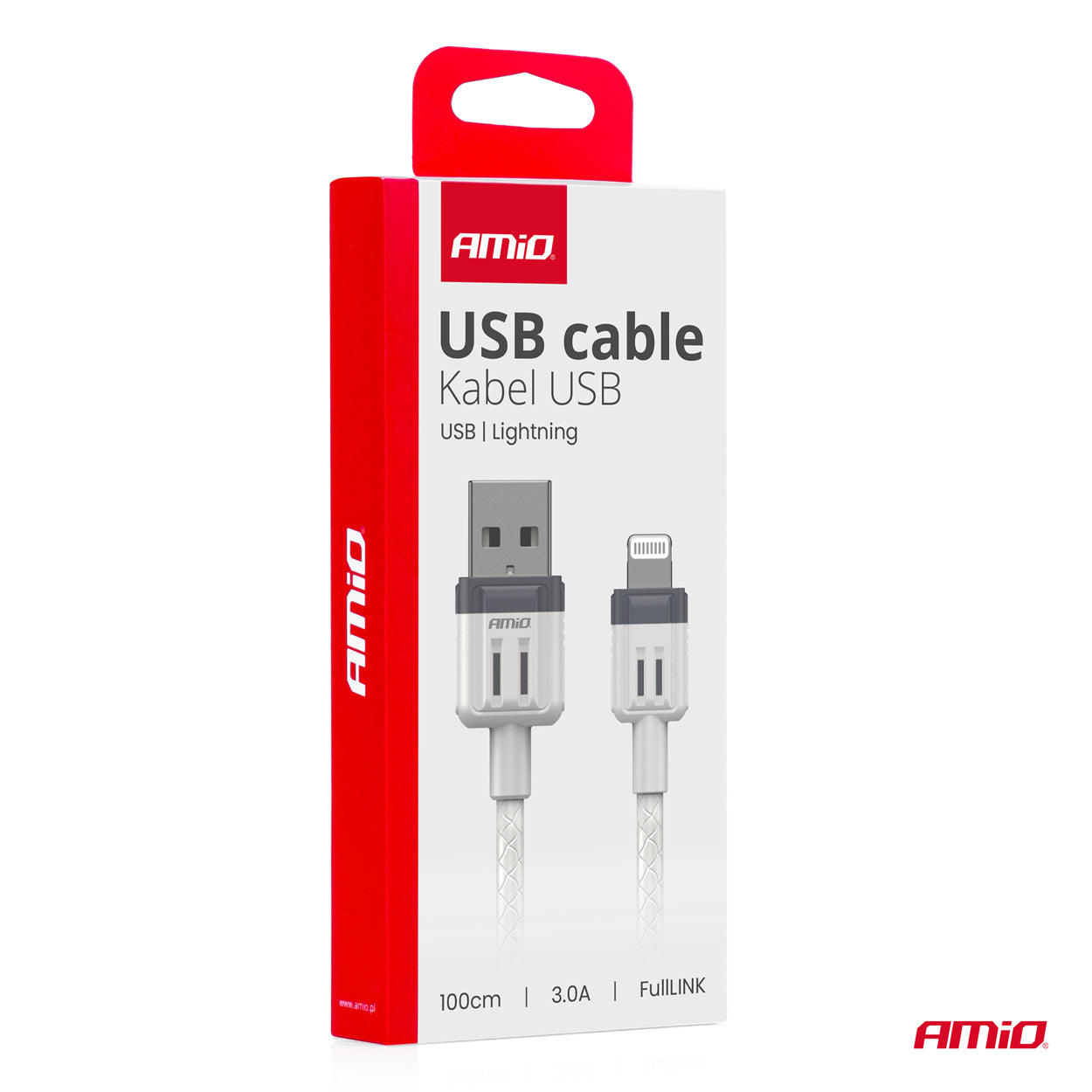 Cafule USB Lightning -kaapeli 3A 100cm FullLINK AMIO-03907