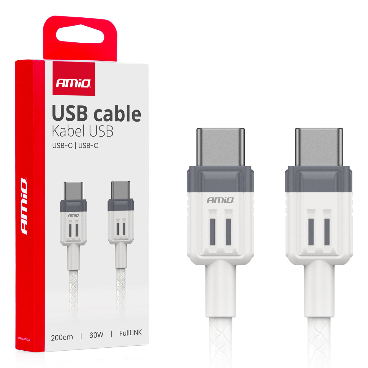 Cafule 'USB-C to USB-C Cable 60W 200cm FullLINK AMIO-03909