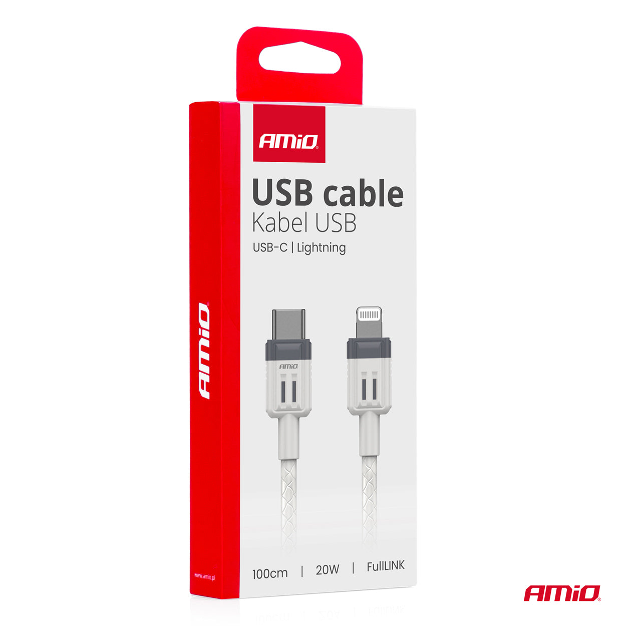 Cafule 'USB-C to Lightning Kaapeli 20W 100cm FullLINK AMIO-03910