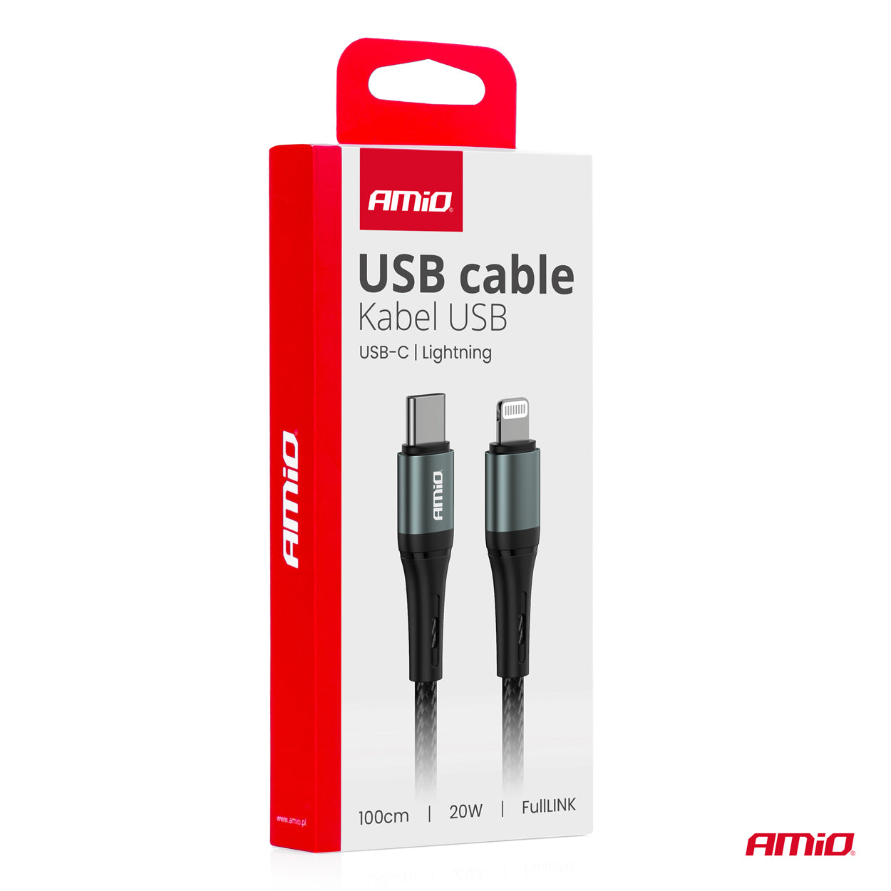 Cafule 'USB-C to Lightning Kaapeli 20W 100cm FullLINK AMIO-03916